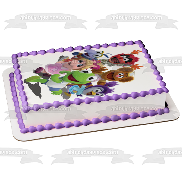 Muppet Babies Kermit Miss Piggy Gonzo Animal Fozzie Bear y Summer Edible Cake Topper Imagen ABPID07510 