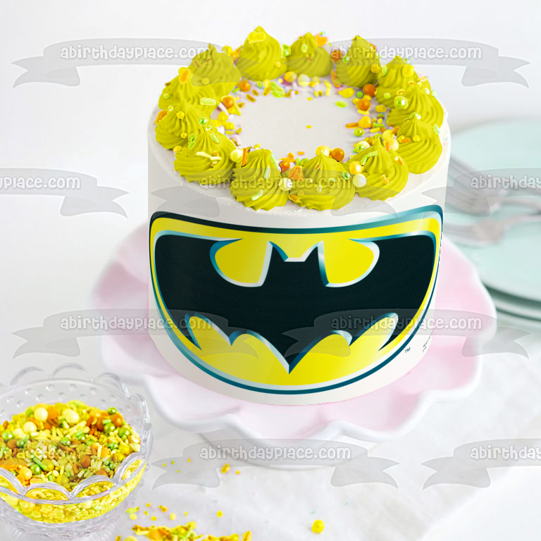 Imagen comestible para decoración de tarta con el logotipo de Batman ABPID07536 