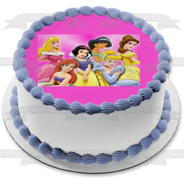 Princesa Aurora Ariel Blancanieves Jazmín Bella y Cenicienta Imagen comestible para tarta ABPID07710 