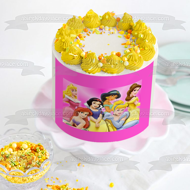 Princesa Aurora Ariel Blancanieves Jazmín Bella y Cenicienta Imagen comestible para tarta ABPID07710 