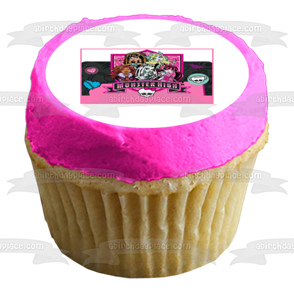 Monster High Clawdeen Wolf Lagoona Blue Cleo De Nile Draculaura y Frankie Stein Adorno comestible para tarta Imagen ABPID07548 