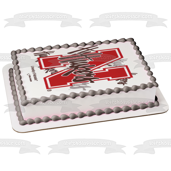 Imagen comestible para tarta con logotipo de la Universidad de Nebraska Huskers NCAA ABPID07553 