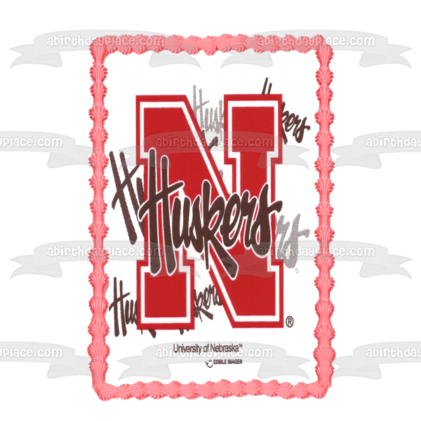 Imagen comestible para tarta con logotipo de la Universidad de Nebraska Huskers NCAA ABPID07553 