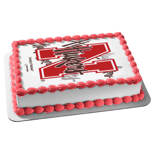 Imagen comestible para tarta con logotipo de la Universidad de Nebraska Huskers NCAA ABPID07553 