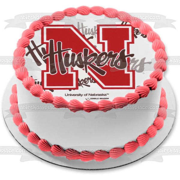 Imagen comestible para tarta con logotipo de la Universidad de Nebraska Huskers NCAA ABPID07553 