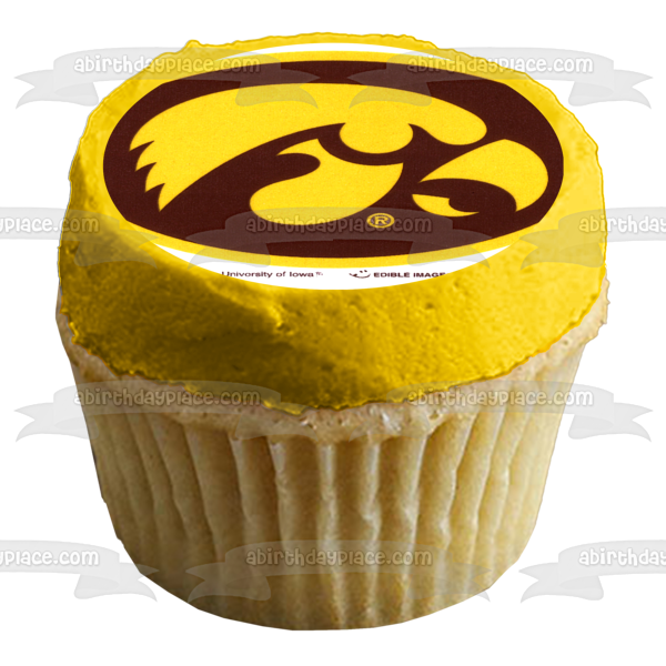 Imagen comestible para tarta con logotipo de la Universidad de Iowa Hawkeyes NCAA ABPID07734 