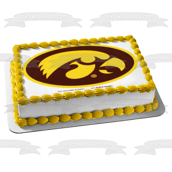 Imagen comestible para tarta con logotipo de la Universidad de Iowa Hawkeyes NCAA ABPID07734 