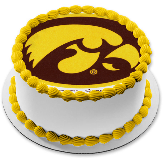 Imagen comestible para tarta con logotipo de la Universidad de Iowa Hawkeyes NCAA ABPID07734 