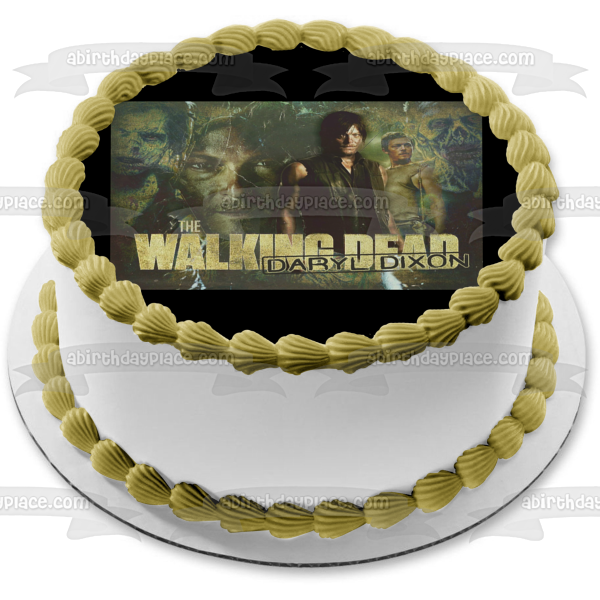 Imagen comestible para decoración de tarta de The Walking Dead Daryl Dixon y Zombies ABPID07568 