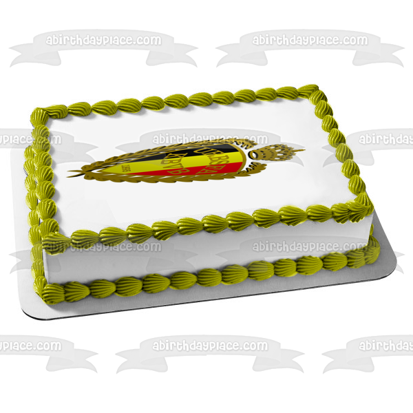 Imagen comestible para decoración de tarta con el logotipo de la selección nacional de fútbol de Bélgica Urbsfa Kbvb 1895 ABPID07575 