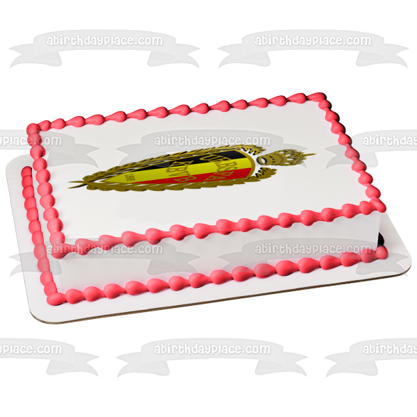 Imagen comestible para decoración de tarta con el logotipo de la selección nacional de fútbol de Bélgica Urbsfa Kbvb 1895 ABPID07575 