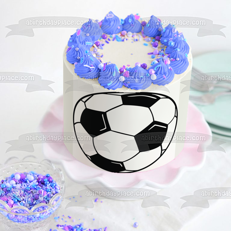 Imagen comestible para decoración de tarta de balón de fútbol ABPID07757 