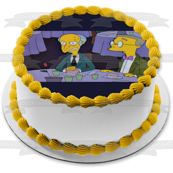 Imagen comestible para decoración de tarta de Los Simpson, Sr. Burns y Waylon Smithers, ABPID07594 