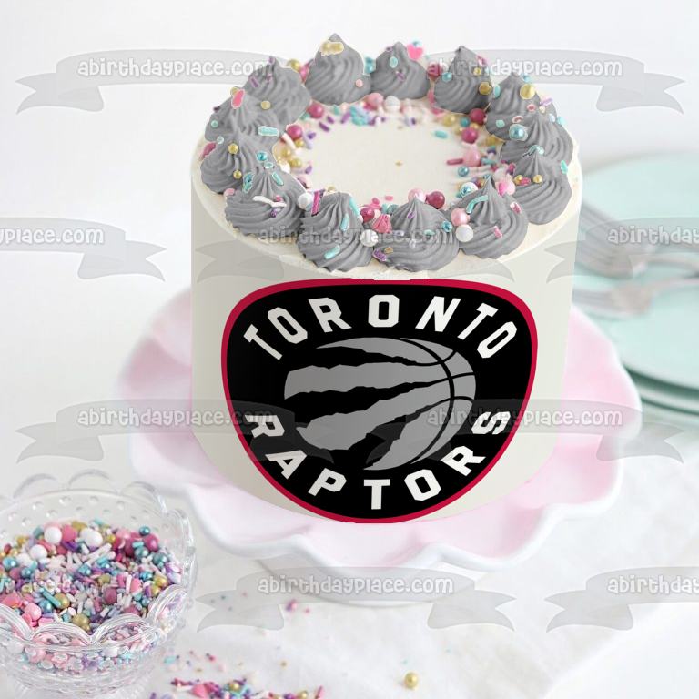 Imagen comestible para tarta con logotipo del equipo canadiense de baloncesto profesional de la NBA Toronto Raptors ABPID07771 