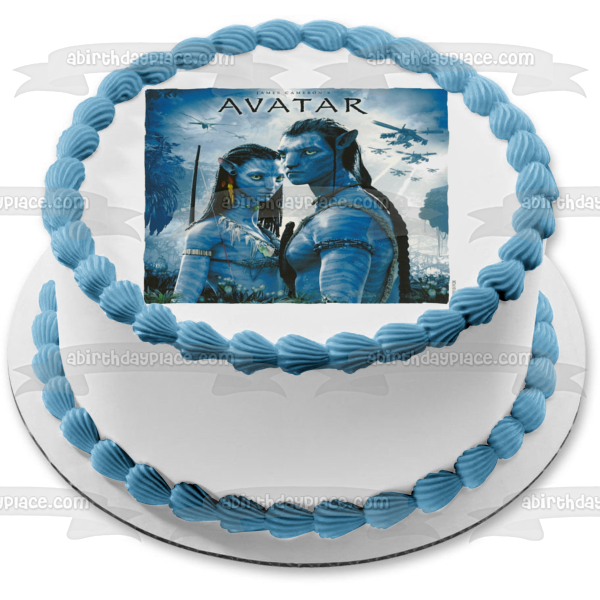 Imagen de decoración comestible para tarta de Avatar Pandora Na'vi Jake Sully y Neytiri ABPID07783 