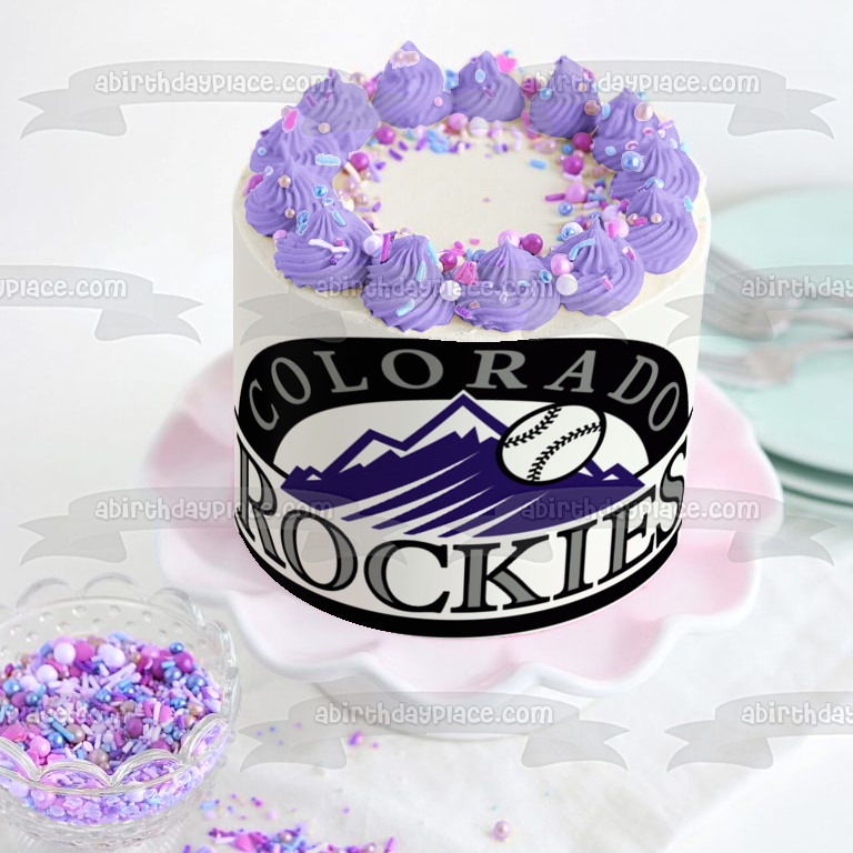 Colorado Rockies Logo MLB Major League Baseball Edible Cake Topper Ima – A  Birthday Place