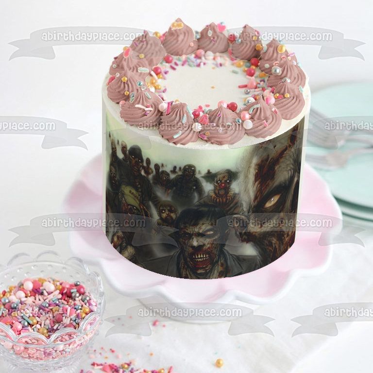 The Walking Dead Zombies Edible Cake Topper Image ABPID07820