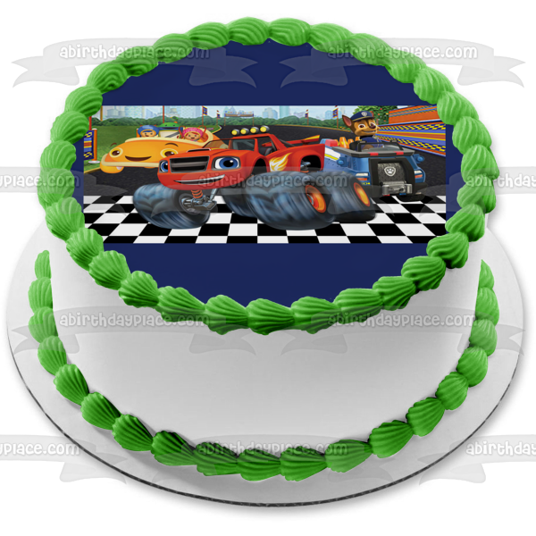 Blaze and the Monster Machines Paw Patrol Team Umizoomi Racing Edible Cake Topper Image ABPID07828