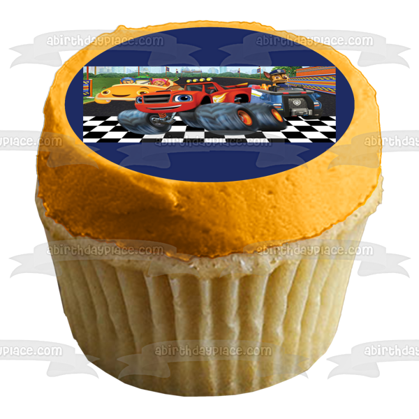 Blaze and the Monster Machines Paw Patrol Team Umizoomi Racing Edible Cake Topper Image ABPID07828