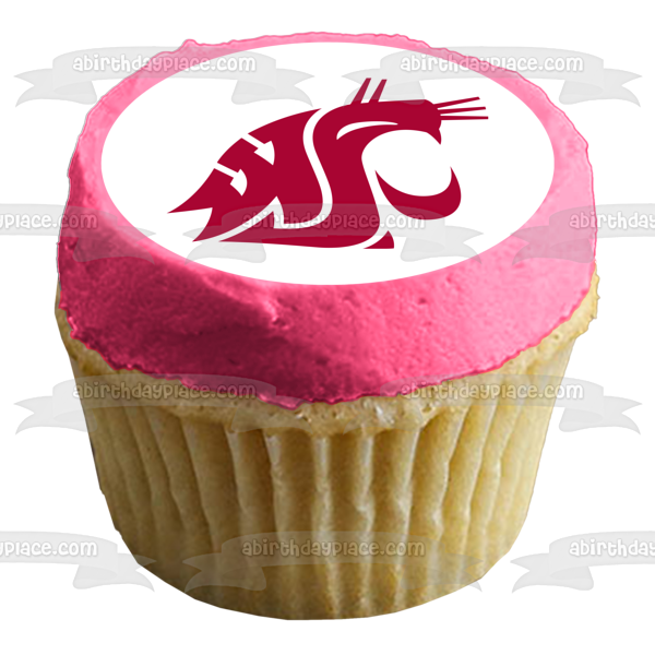 Imagen comestible para tarta con logotipo de Washington State University Cougars Wsu NCAA ABPID07950 