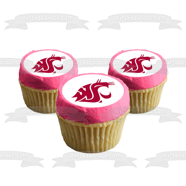 Imagen comestible para tarta con logotipo de Washington State University Cougars Wsu NCAA ABPID07950 