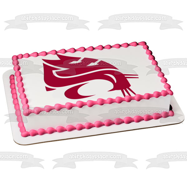 Imagen comestible para tarta con logotipo de Washington State University Cougars Wsu NCAA ABPID07950 