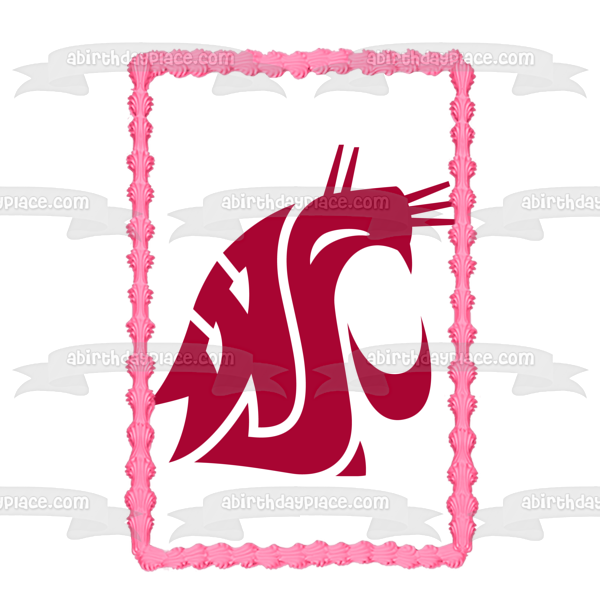 Imagen comestible para tarta con logotipo de Washington State University Cougars Wsu NCAA ABPID07950 