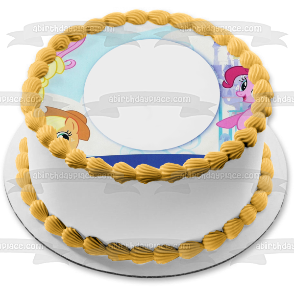 My Little Pony Equestria Girls Fluttershy Pinkie Pie Applejack Marco de imagen comestible para decoración de tarta ABPID07844 