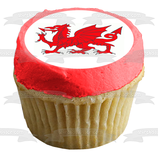 National Flag of Wales Welsh Dragon Edible Cake Topper Image ABPID07989