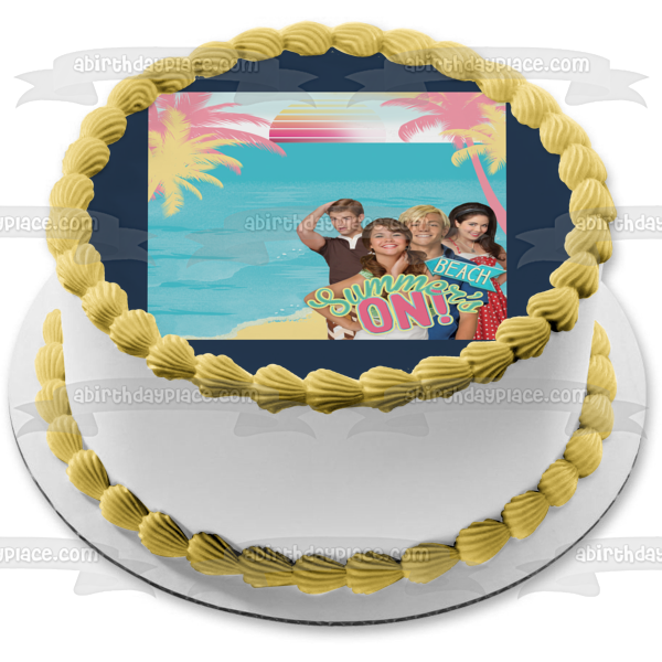 Decoración comestible para tarta con diseño de Brady McKenzie Tanner y Lela de Teen Beach ABPID07891 