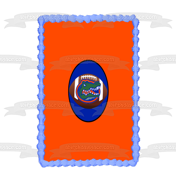 Florida Gators Logo NFL with an Orange Background Edible Cake Topper Image ABPID07895