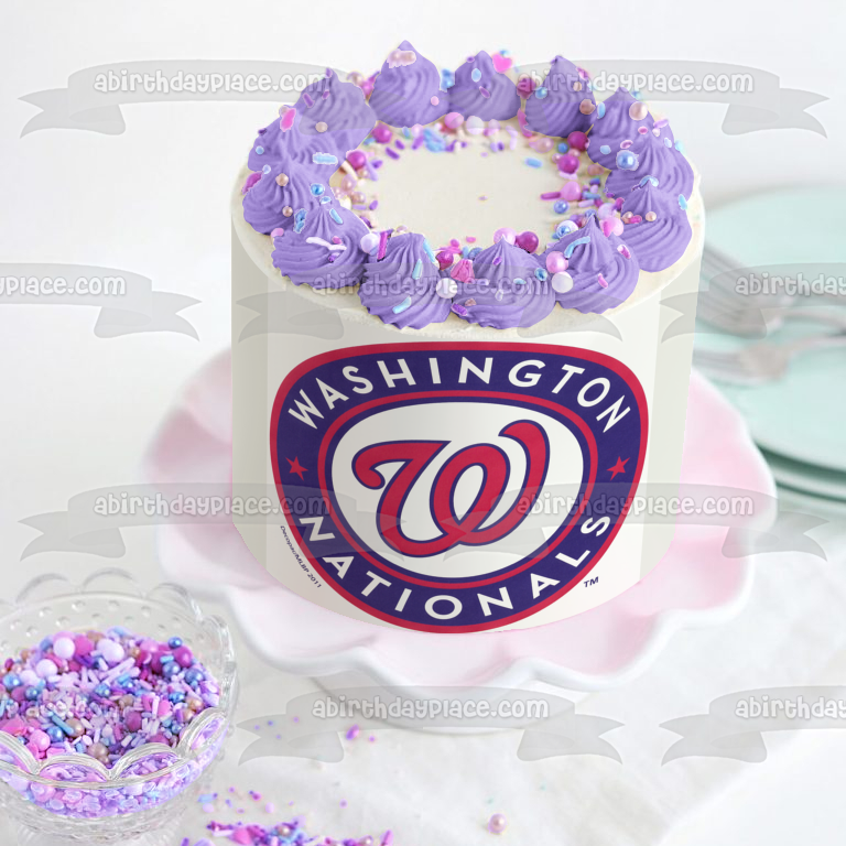 Imagen comestible para tarta con logotipo de los Washington Nationals de la MLB de la Liga Mayor de Béisbol ABPID08010 