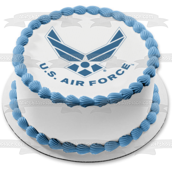 Imagen de decoración comestible para tarta comestible con logotipo de la Fuerza Aérea de EE. UU. ABPID08028 