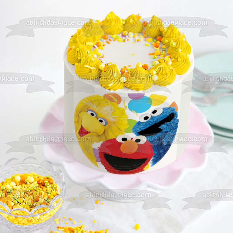 Sesame Street Big Bird Elmo and Cookie Monster Edible Cake Topper Image ABPID08143