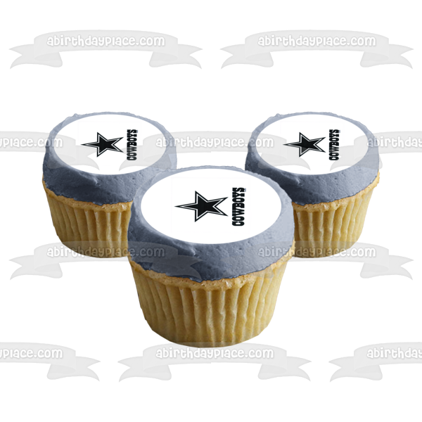 Imagen comestible para tarta con logotipo de los Dallas Cowboys, estrella de fútbol de la NFL, ABPID05623 