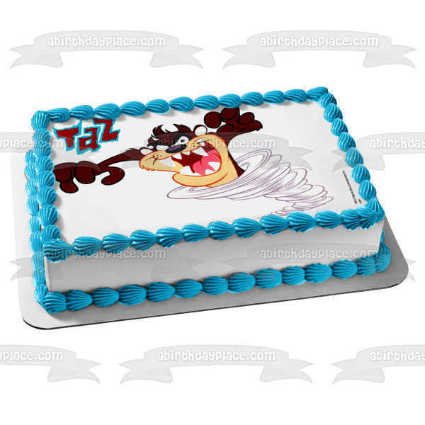 Looney Tunes Demonio de Tazmania y un tornado Adorno comestible para tarta Imagen ABPID05762 