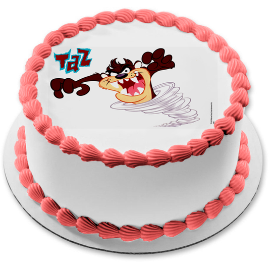 Looney Tunes Demonio de Tazmania y un tornado Adorno comestible para tarta Imagen ABPID05762 