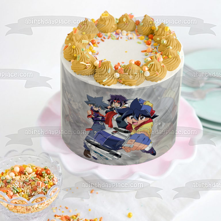 Imagen comestible para decoración de tarta de Beyblade Burst Tyson Kai y Hiro ABPID08055 