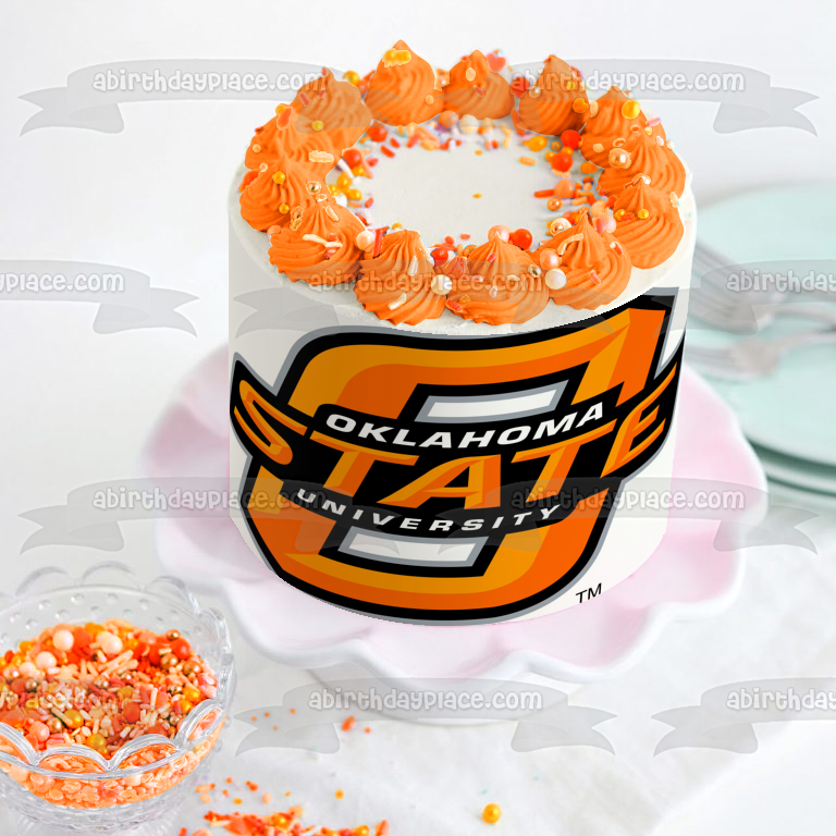 Oklahoma State University Cowboys Logo Edible Cake Topper Image ABPID08066