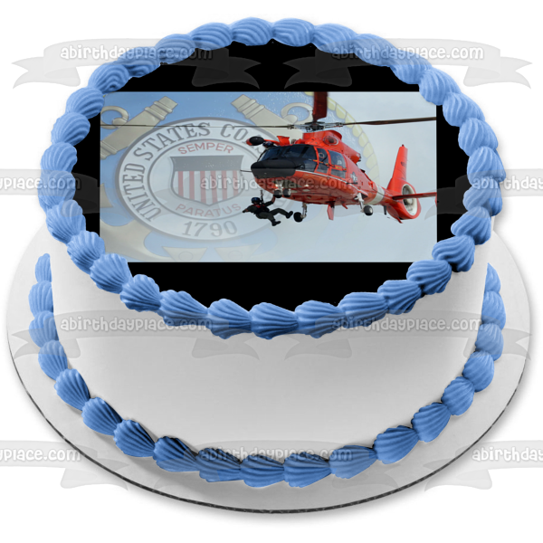 Imagen comestible para tarta con emblema de la Guardia Costera de los Estados Unidos ABPID08083 