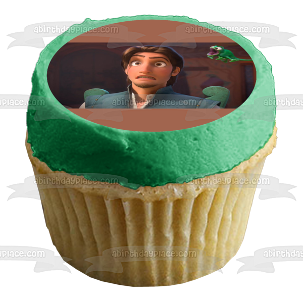 Adorno comestible para tarta con Flynn Rider y Pascal enredados, imagen ABPID08224 