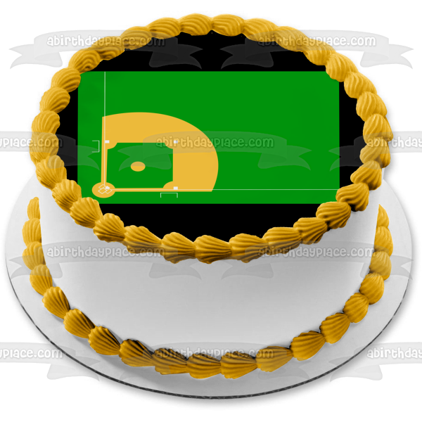 Adorno comestible para tarta con dibujos animados de diamantes de béisbol, imagen ABPID08251 