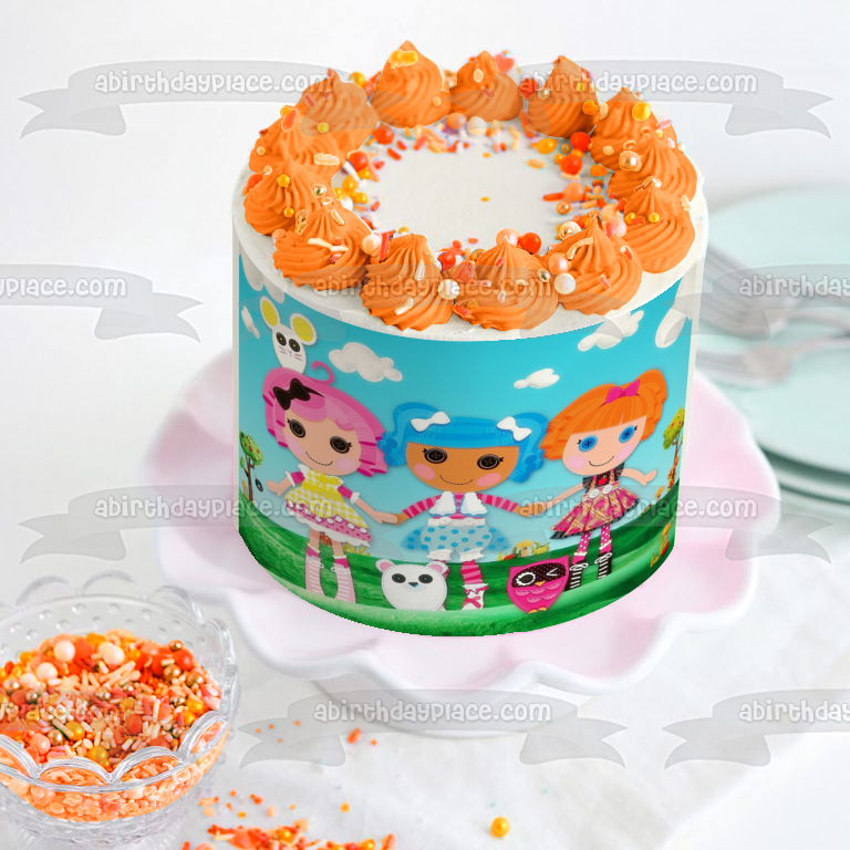 Lalaloopsy Bea Spells-A-Lot Mittens Fluff'n'stuff and Crumbs Sugar Cookie Edible Cake Topper Image ABPID08259