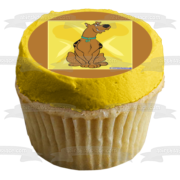 Scooby-Doo Yellow Background Edible Cake Topper Image ABPID08410