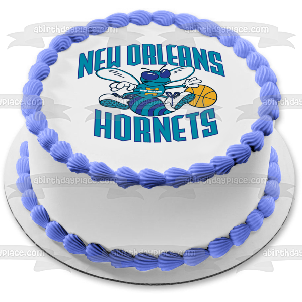 Imagen comestible para tarta con el logotipo de los New Orleans Hornets 2002-2003 de la NBA ABPID08277 