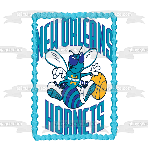 Imagen comestible para tarta con el logotipo de los New Orleans Hornets 2002-2003 de la NBA ABPID08277 