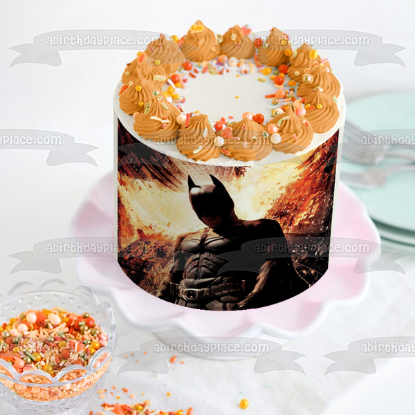 DC Comics Batman Buildiings Falling Edible Cake Topper Image ABPID08279