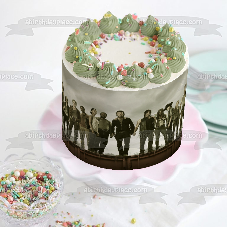 The Walking Dead Darryl Rick Michonne Glenn Rhee Edible Cake Topper Image ABPID08282