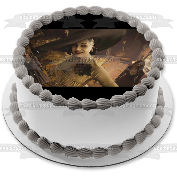 Imagen de decoración comestible para tarta de Lady Dimitrescu de Resident Evil de Village ABPID55418 