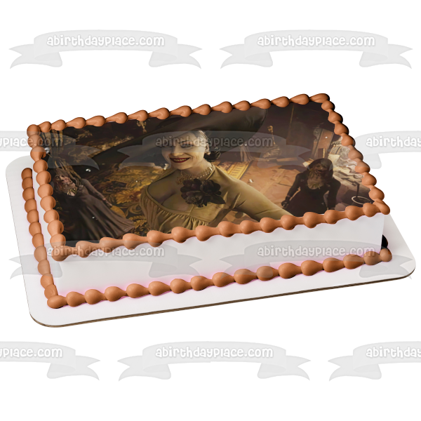 Imagen de decoración comestible para tarta de Lady Dimitrescu de Resident Evil de Village ABPID55418 